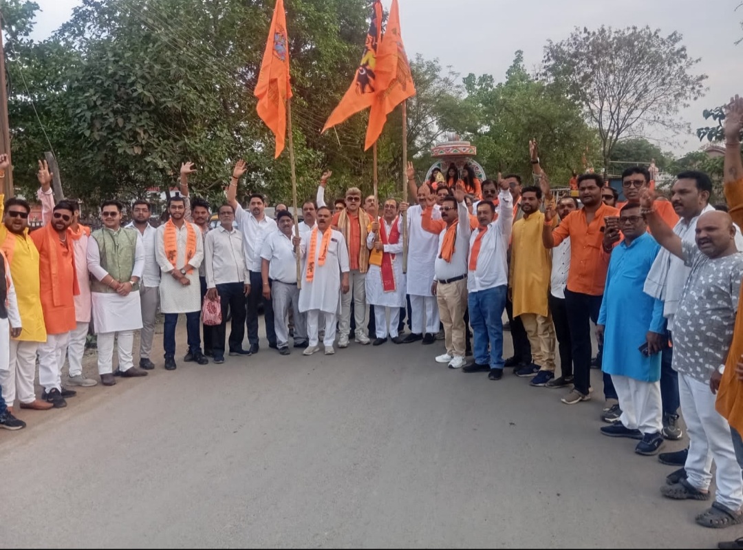 हनुमान जन्मोत्सव पर धर्म जागृति मंच के शोभायात्रा में बजरंगमय हुआ बिलासपुर