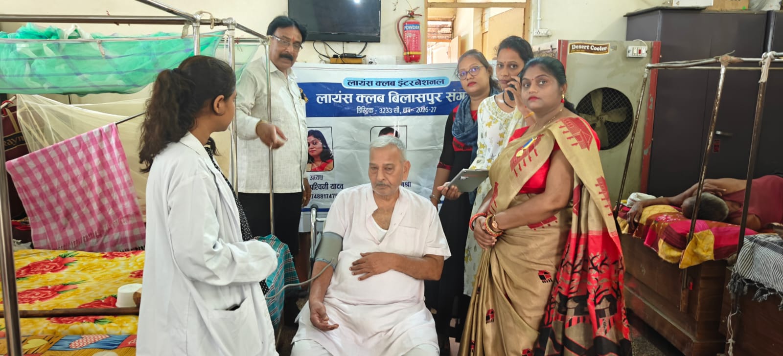वृद्धाश्रम में लायंस क्लब बिलासपुर संगम ने किया निःशुल्क स्वास्थ्य परीक्षण